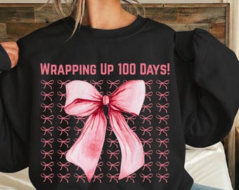 Resumen de 100 días PNG: Ilustración divertida de lazo coqueto para el 100.º día de clases PNG, Lazo coqueto femenino para 100 días (Descarga digital)