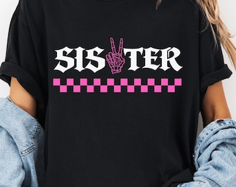 Sister of The Bad Two The Bone PNG: Funny Skeleton Birthday Saying Sister png 2nd Birthday Gothic Aesthetic (Digital Download)