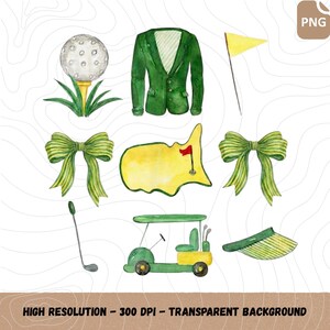 Coquette Golf Aesthetic PNG, Golf Tournament Bows Pastel Preppy Elements PNG, Green Jacket Augusta PNG, Golf Lover Tournament Aesthetic