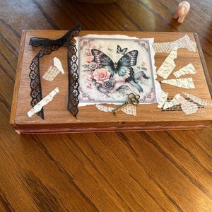 Empty Protection Spell Box | Vintage Butterfly Wooden Box | Spiritual Altar Decor | Witchcraft Storage | Manifestation & Energy Cleansing