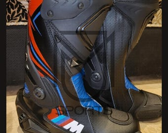 BMW Racing Boots | Motorrad CE Level 2 Leather Motorcycle Shoes | All Sizes & Colors Available