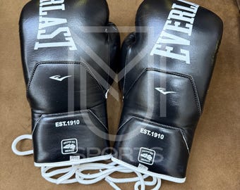 Everlast Elite Pro Leather Boxing Gloves | Lace-Up Sparring Training Proffesional Gloves