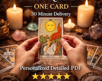 Lettura rapida dei Tarocchi – Amore, Carriera e Vita / Una Carta, Una Domanda / Consegna in 30 minuti / PDF immediato