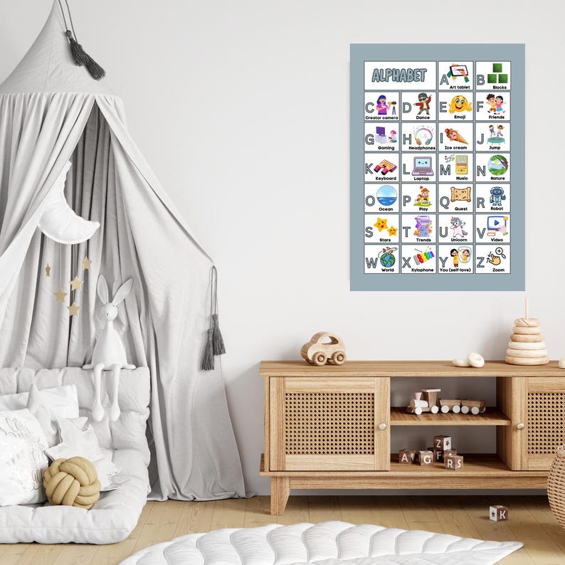 Alphabet ABC, Modern Alphabet A3, Digital Print Poster - Etsy