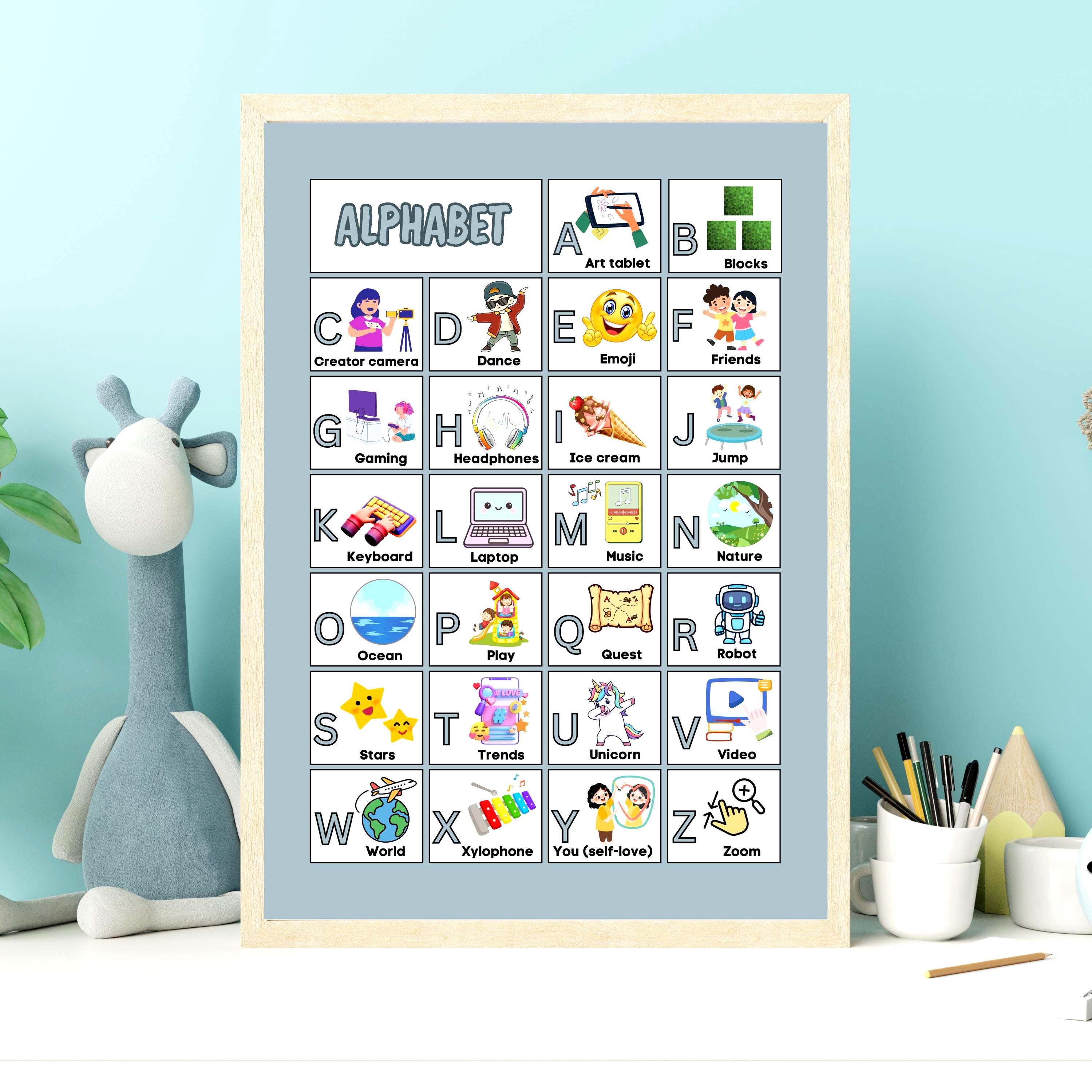 Alphabet ABC, Modern Alphabet A3, Digital Print Poster - Etsy