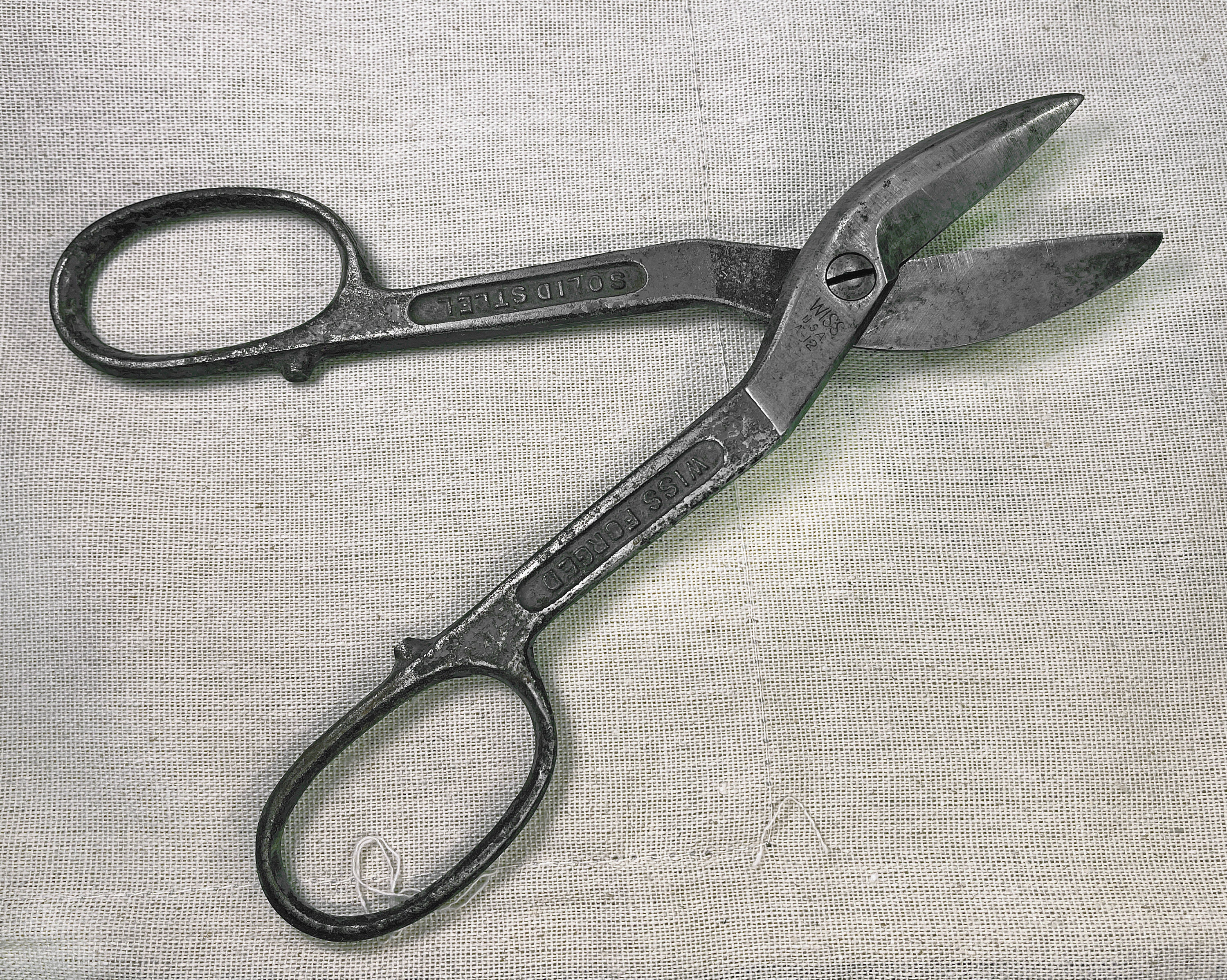Vintage USA Forged Steel Chrome Serrated Scissors w/Horns, Teeth &  Screwdrivers