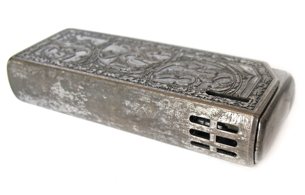 Vintage Colibri Butane Piezo Lighter Silvertone Engraved Etsy