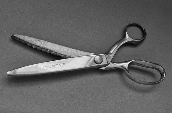 WISS Scissors Vintage Sewing Scissors Pinking Shears WISS CC9 Sewing  Scissors Seamstress Scissors Tailor Scissors Nickel Plated 