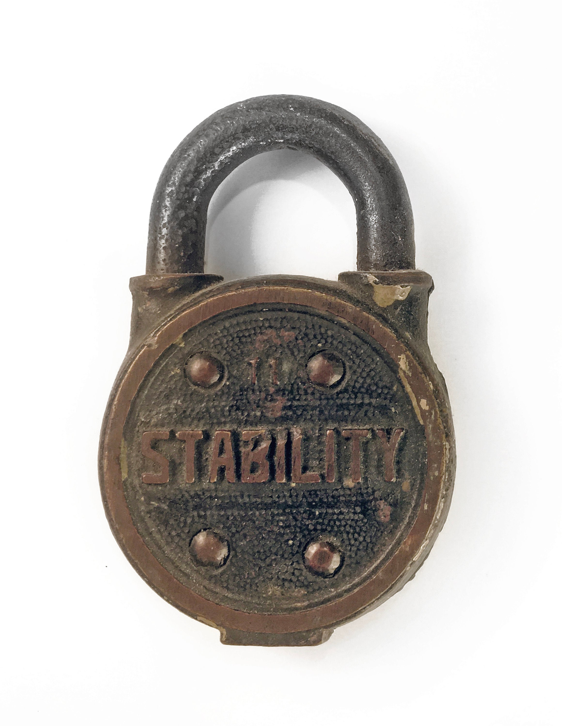 Antique Vintage STABILITY PADLOCK, sorry No Key. No.11. Great