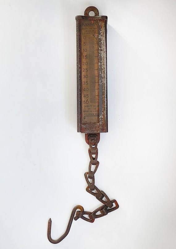 Vintage 1920s HANSON Model 895, 50 Lb Capacity Hanging SCALE. Made