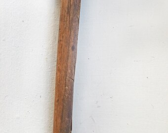 Vintage Heavy 3 lb Two Faces Blacksmith Hammer Original Hickory Handle (half left)