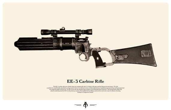 Star Wars Weapon Poster - Boba Fett Blaster - Etsy Canada