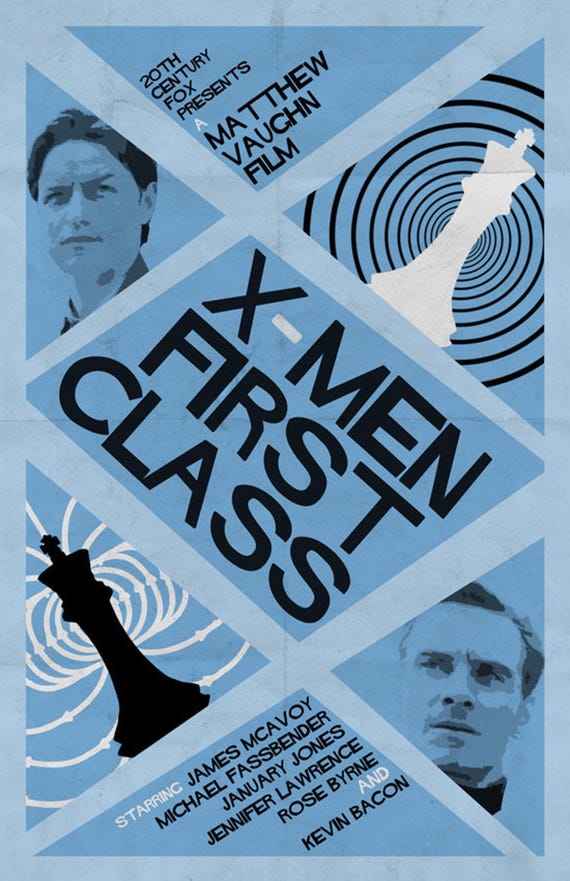 X-MEN ファースト・クラス レトロ映画ポスター v.2 - Etsy 日本
