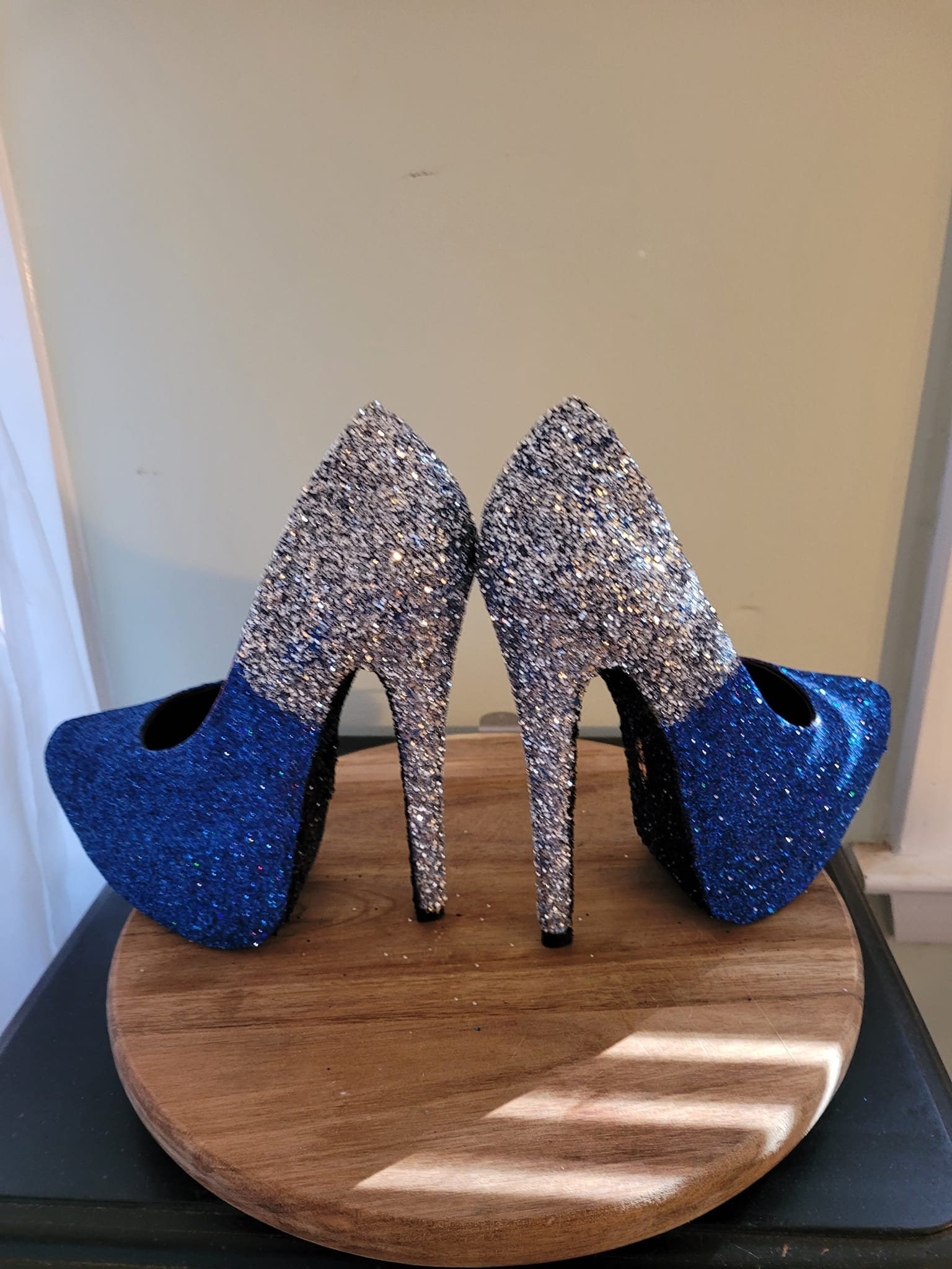 Royal Blue Ombre Stilettos Blue Glitter Heels