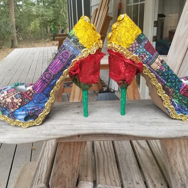 beauty and the beast high heels