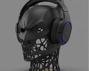 Batman Headphone Stand | 3D Printed Gaming Headset Holder | Superhero Desk Decor | Minimalist Gamer Setup