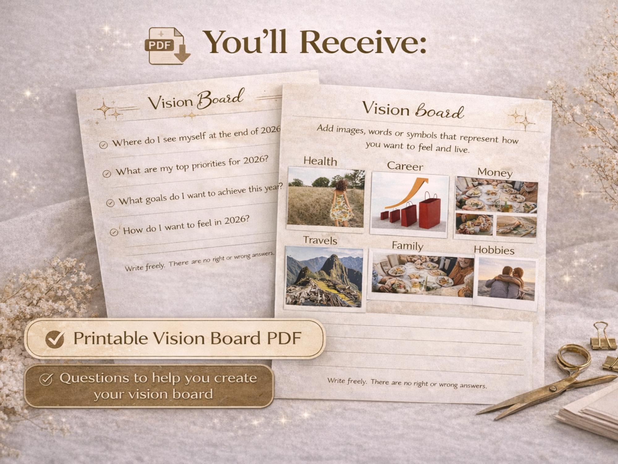 Intentional Vision Board Printable | Goal Setting & Manifestation Guide ...
