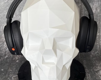 Low Poly Headphone Stand / 3D Printed Headset Holder / Gaming Desk Setup Organizer / Geometric Headphone Stand / Gamer Gift
