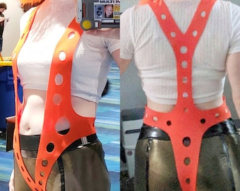 Made-to-Measure Leeloo Cosplay orange suspenders