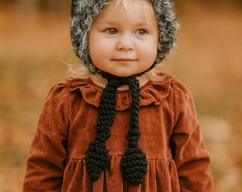 Knitted Cat Bonnet – Size 12–24 Months