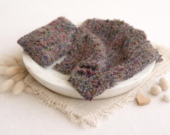 Textured Wool Newborn Photography Prop Set, Tweed Flecks