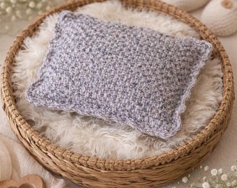 Handmade Crochet Newborn Posing Pillow | Speckled Baby Photography Prop