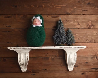 Tenue d’elfe nouveau-né-sac emmaillotant-chapeau d’elfe-accessoire photo de Noël