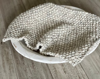 Thick knitted mini blanke-,bump blanket-Basket filler