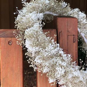 White and Champagne Sparkle baby breath crown,flower girl,wedding accessories, Glittered floral crown image 4