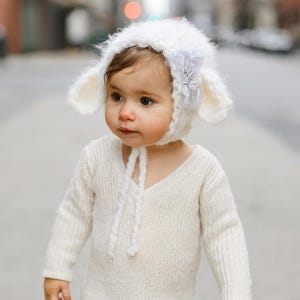 Hand Knit Baby Bonnet: Bulky Yarn Toddler Winter Hat