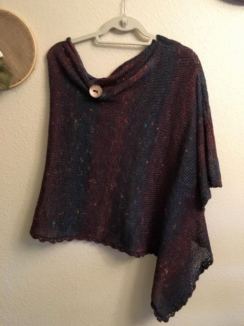 Knitted adult poncho,one size,Asymmetric Adult Poncho