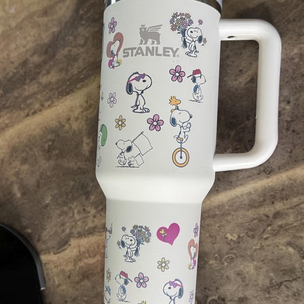 Dog tumbler  oz snoopy  new box gift . Tumbler new  valentines permanent ink 40 oz
