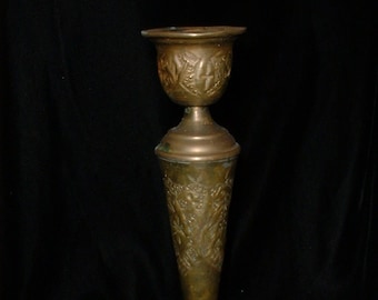 Antique Candleholder - Brass Candleholder - Detailed - Ornate - Rare -