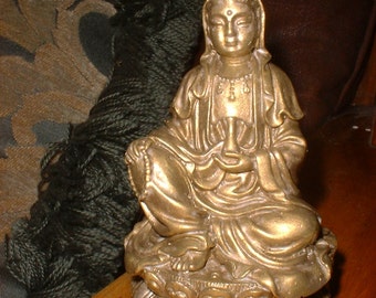 Quan Yin - Female Buddha - GODDESS - Buddha Statue - Small - GOLD Finish - a Travel Buddha