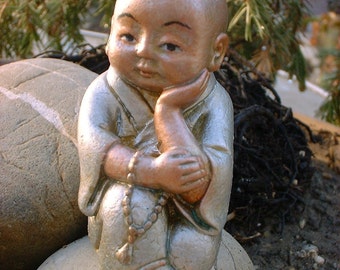 Handmade Maitreya Buddha Statue – Gold, Silver, and Copper Finish