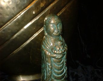 Jizo Buddha Statue – Faux Bronze Finish, Protector of Children