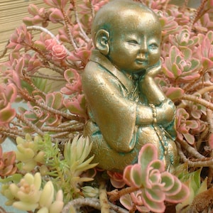 Buddha Statue - Maitreya - Baby Buddha - Buddha of the Future -  Future Buddha - Small Gift - Mini Buddha - Buddha Figurine - Bronze Finish