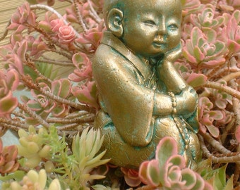 Buddha Statue - Maitreya - Baby Buddha - Buddha of the Future -  Future Buddha - Small Gift - Mini Buddha - Buddha Figurine - Bronze Finish