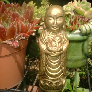 Jizo Buddha - Protect Children - Japan - Japanese Buddha - Protect the Home - Golden Buddha -
