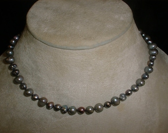 Choker Peacock PEARLS Adjustable Necklace Protection Boldness Conquer Challenges Rainbows Purples Greens