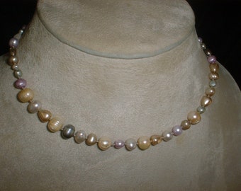 Choker PEARLS Adjustable Necklace Mix of Pearls