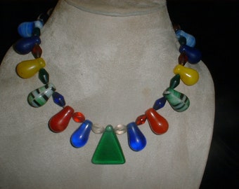 Vintage Necklace - MALI - Wedding Beads - AFRICAN BEADS - Handmade - Glass Beads - Africa -