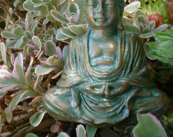 Miniature Buddha Statue – Faux Bronze Finish, Pocket Size