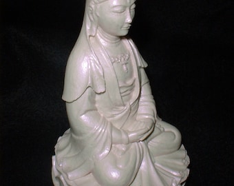 Quan Yin - Iridescent PINK - Female Buddha - Buddha Statue - Goddess of Compassion -