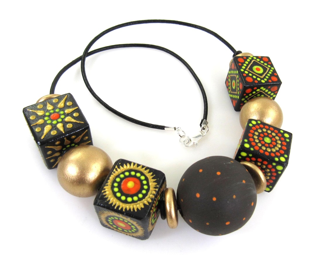 Yellow - Handcrafted Fab Artwork Necklace