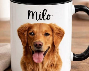 Personalized Pet Portrait Mug, Custom Dog Photo Gift