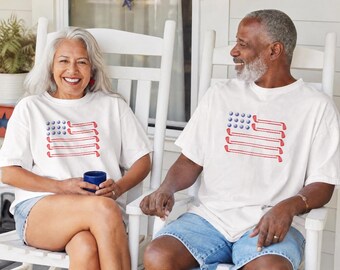 American Flag - Graphic Golf T-Shirt | Patriotic Golfer Gift, USA Dad Shirt