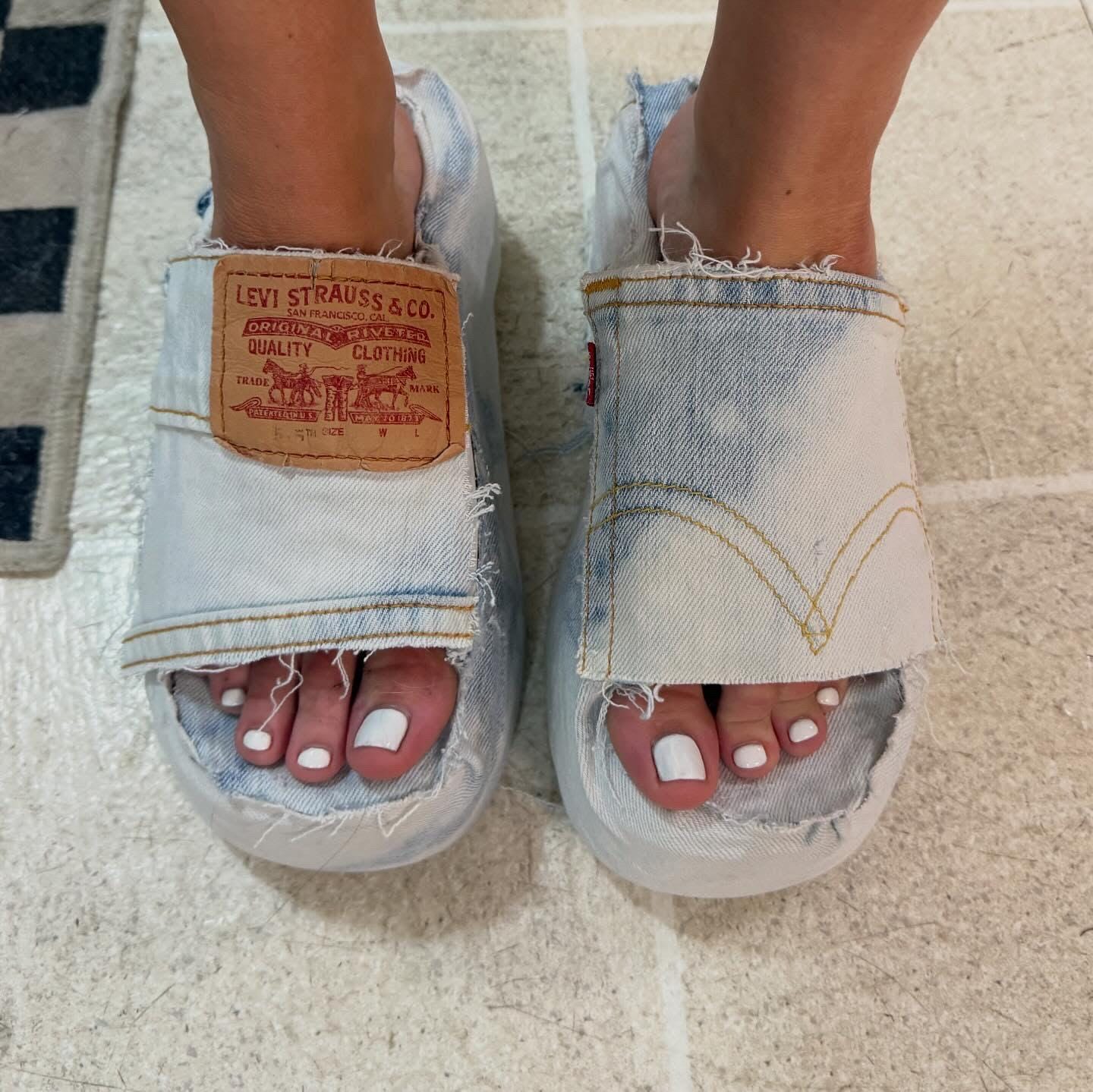 Rare Levi\'s Women\'s Leather Slide Sandals Levis Sandals - Etsy main image 2
