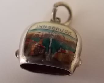 Vintage Charm Silver German  Enamel Bell PRETTY