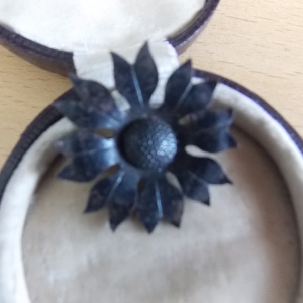 Vintage Georgian Berlin Ironwork Flower  Brooch Pin UNUSUAL